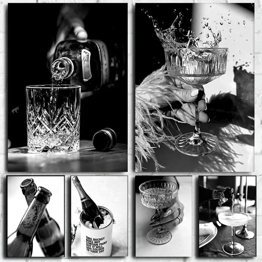 블랙 앤 화이트 바 샴페인 맥주 와인 글라스, 위스키  - Whisky Beer And Wine 리뷰 및 가격