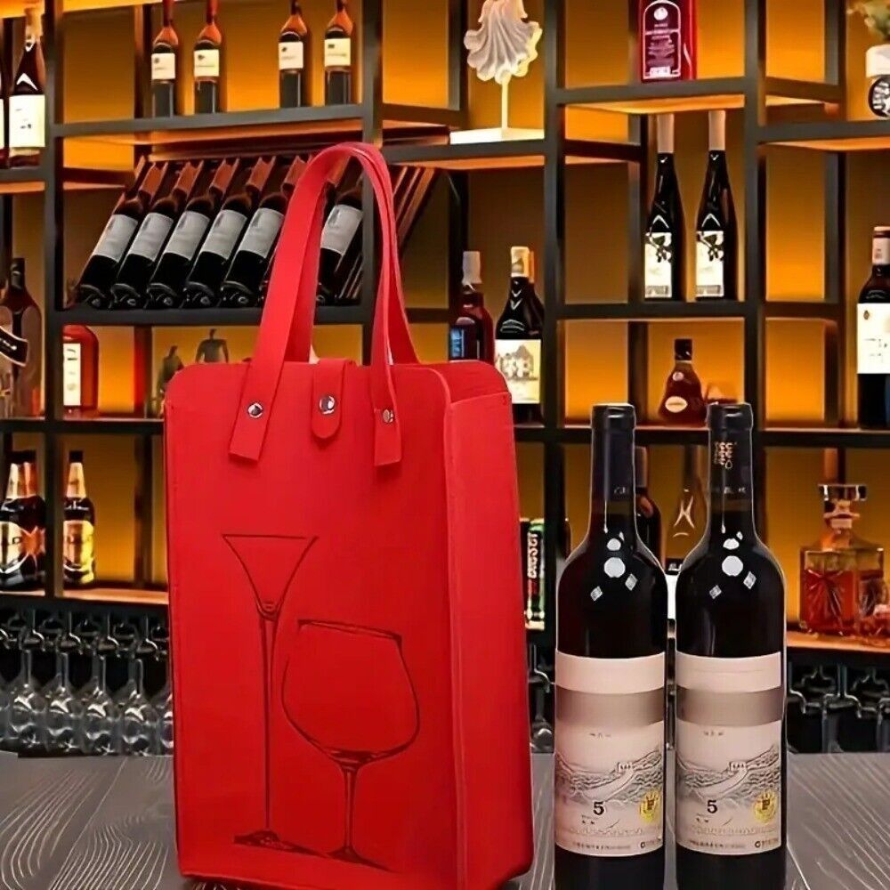 고급 펠트 레드 와인 가방, 이중 손잡이 와인 선물 보 - Wine & Beer Quito 리뷰 및 가격